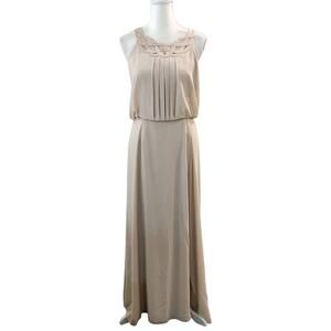 Jessica Howard Braided Neck Blouson Maxi Gown Dress